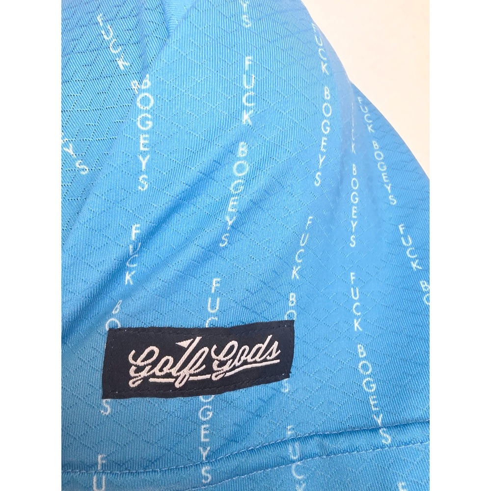 Golf Gods Australia Mens F*ck Bogeys Polo Shirt Blue Performance Golf Top Size M - Picture 3 of 8